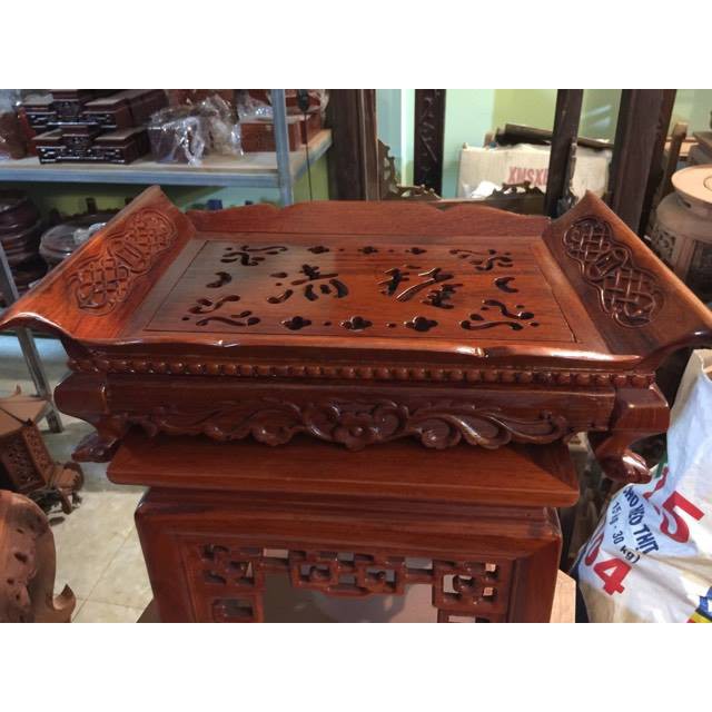 Khay trà gỗ kiểu tai cuốn gỗ hương đỏ